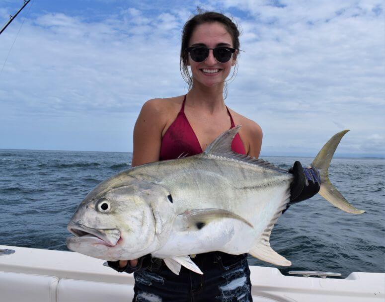 Beautiful member of the Warner family posing with Jack Crevalle