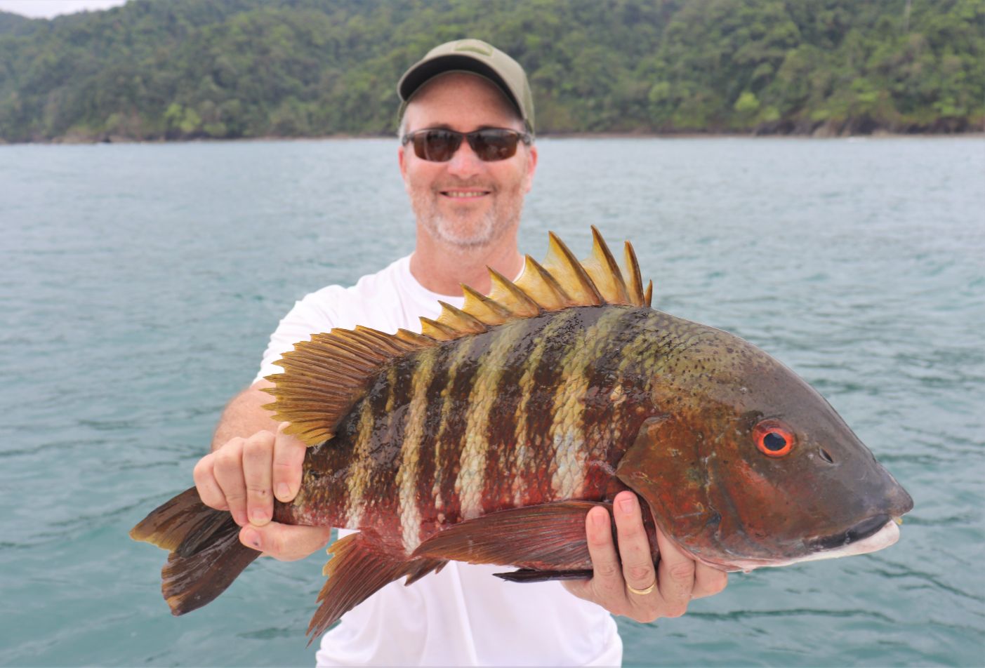 Angler posing with Mexican Barred Snapper